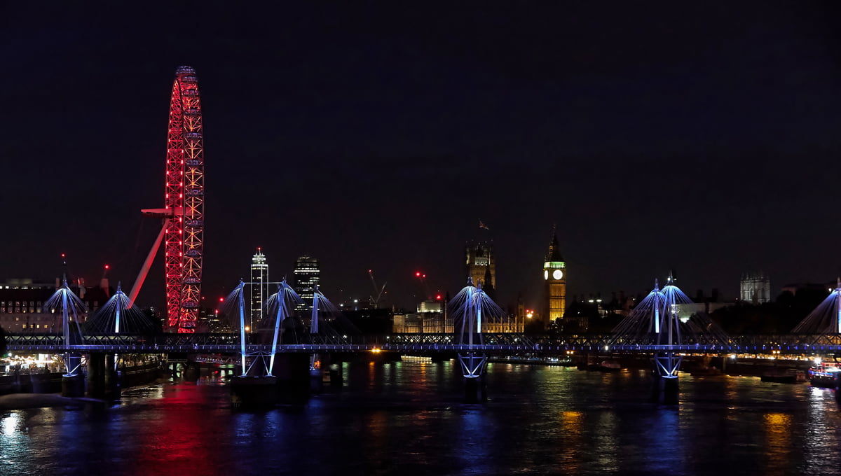 Ciudad de Londres de noche